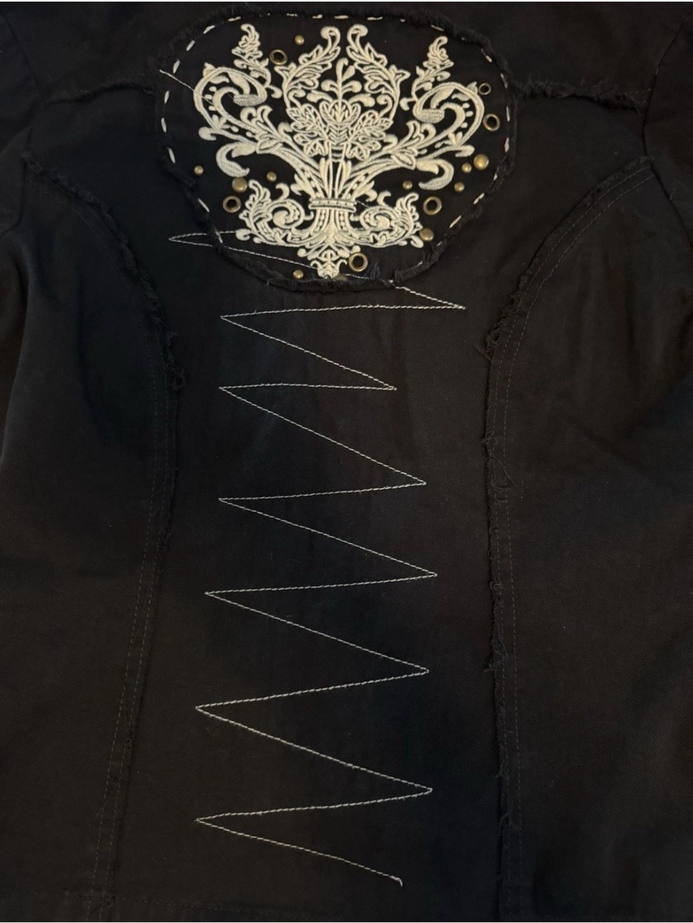 Custom Goth Punk Dressed Blazer Jacket Aziz Black Patch Stitched Medium M - Picture 4 of 4